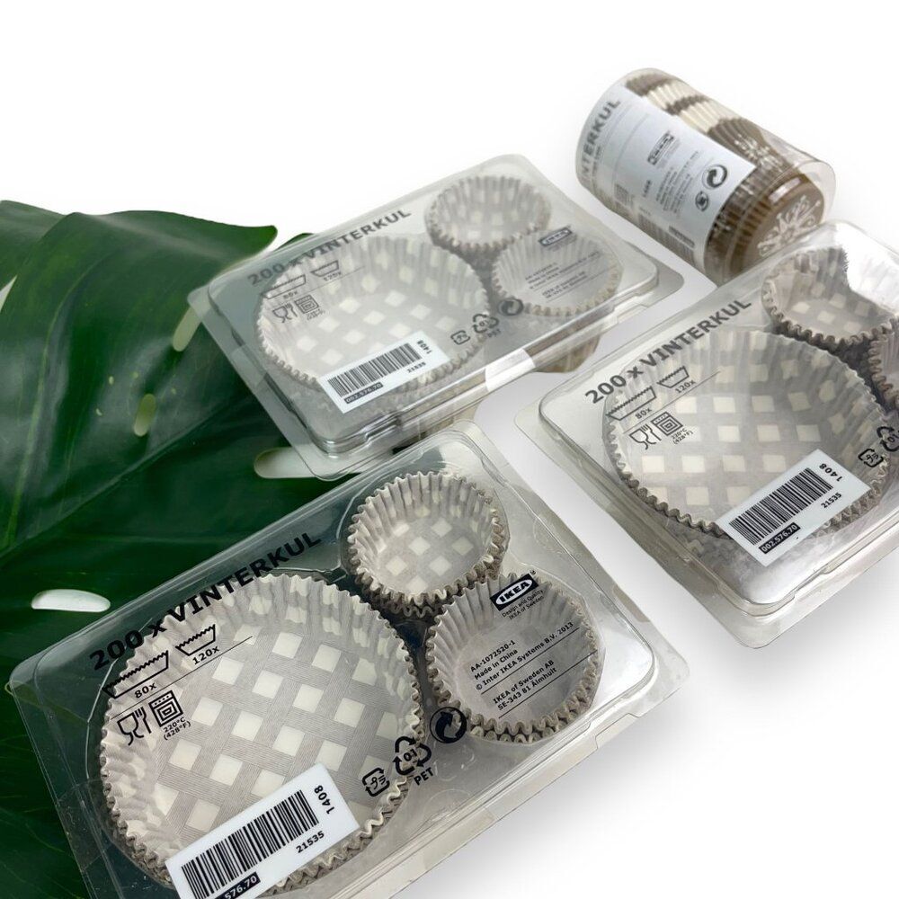 IKEA Vinterkul Paper Baking Cup Collection in Gold - NEW - Set of 4 - 600+